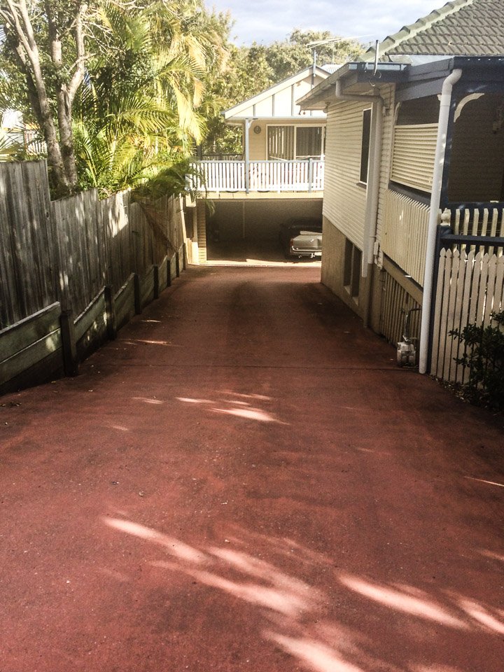 Driveway before professional cleaning