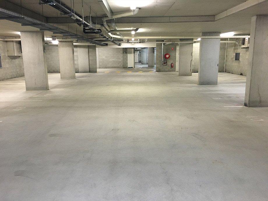 car park basement after a professional car park clean
