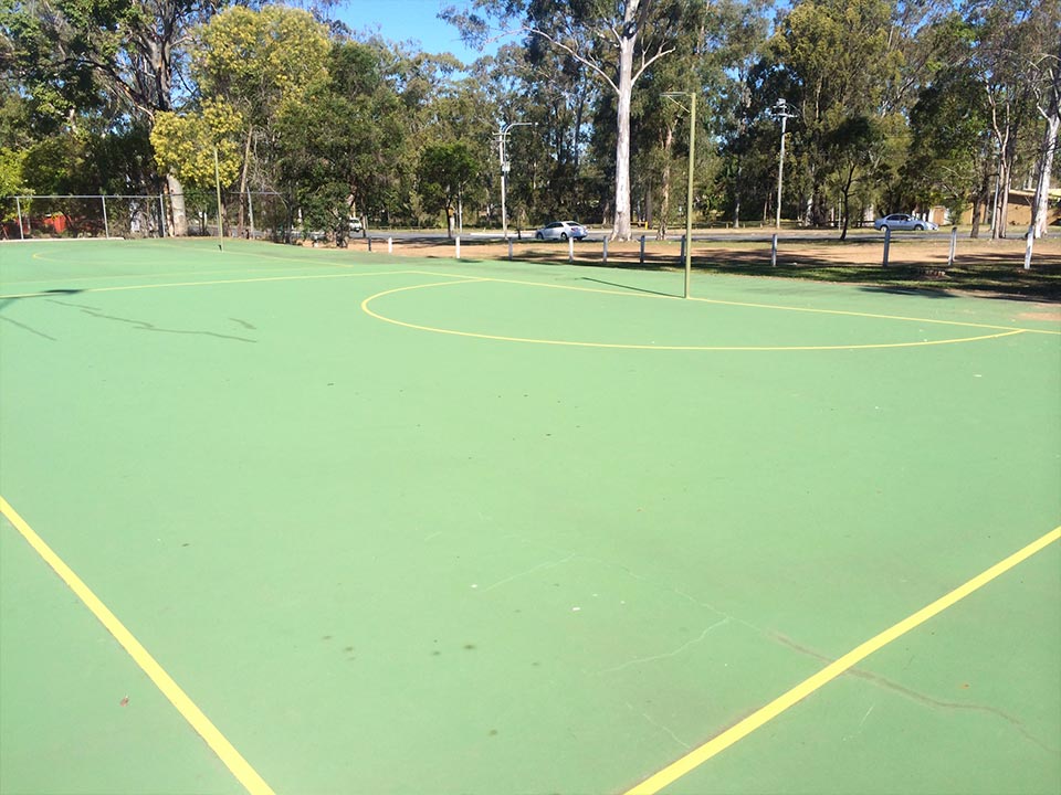 Netball court after being professionally cleaned