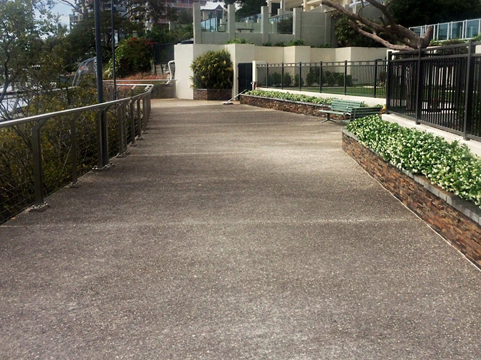 Body corporate walkway before professional cleaning