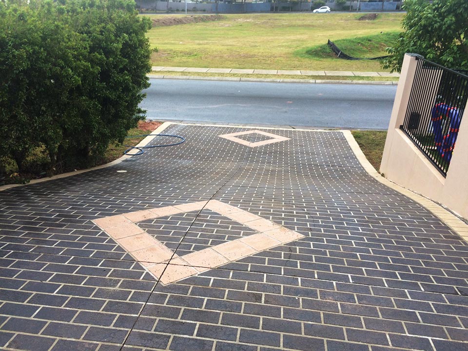 Brisbane residential driveway after being professionally cleaned