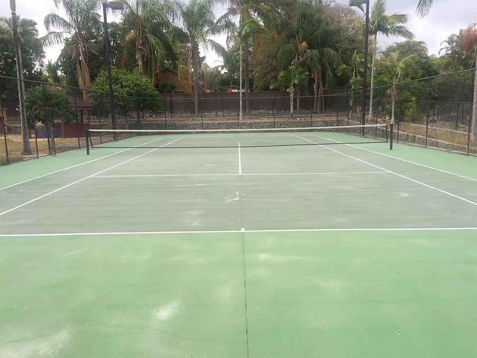Tennis court after professional cleaning