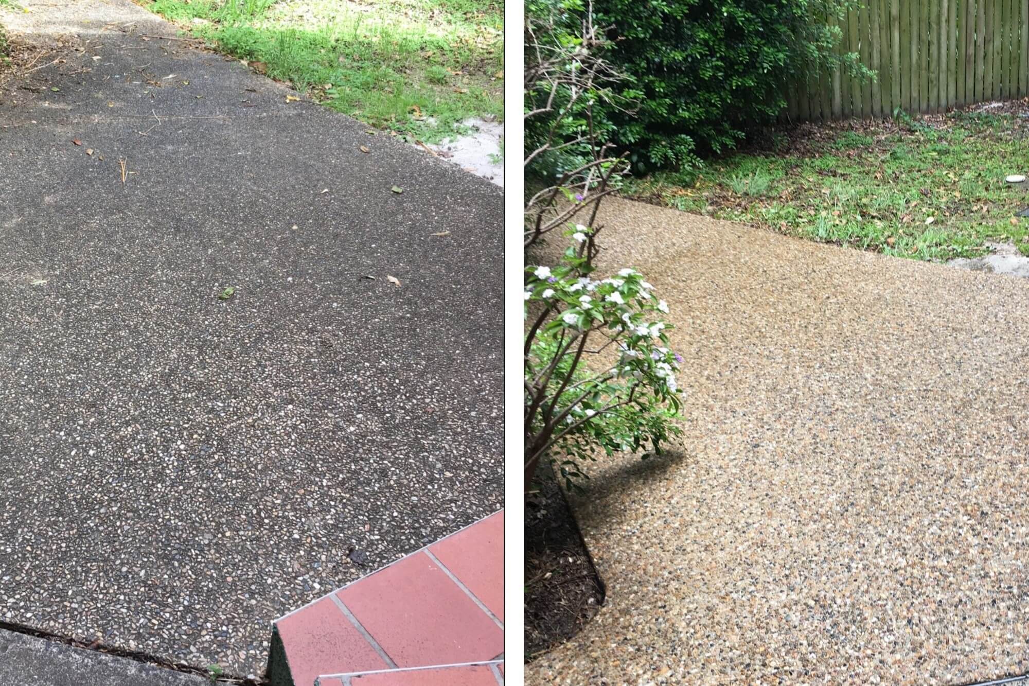 Before and after pathway cleaning