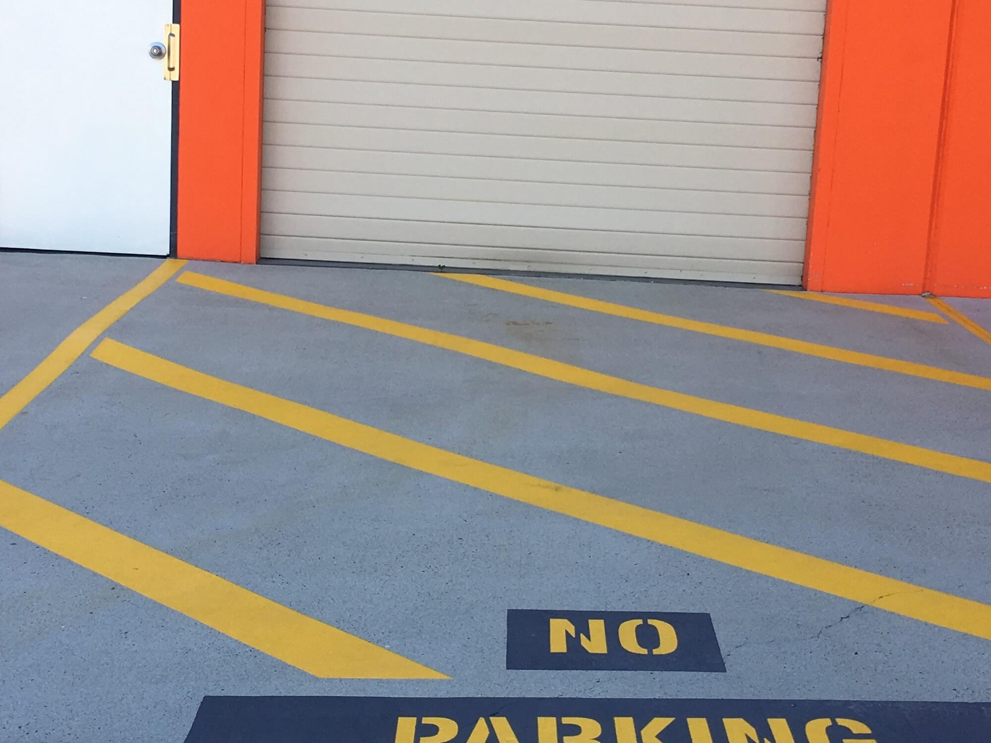 A recently cleaned no parking area