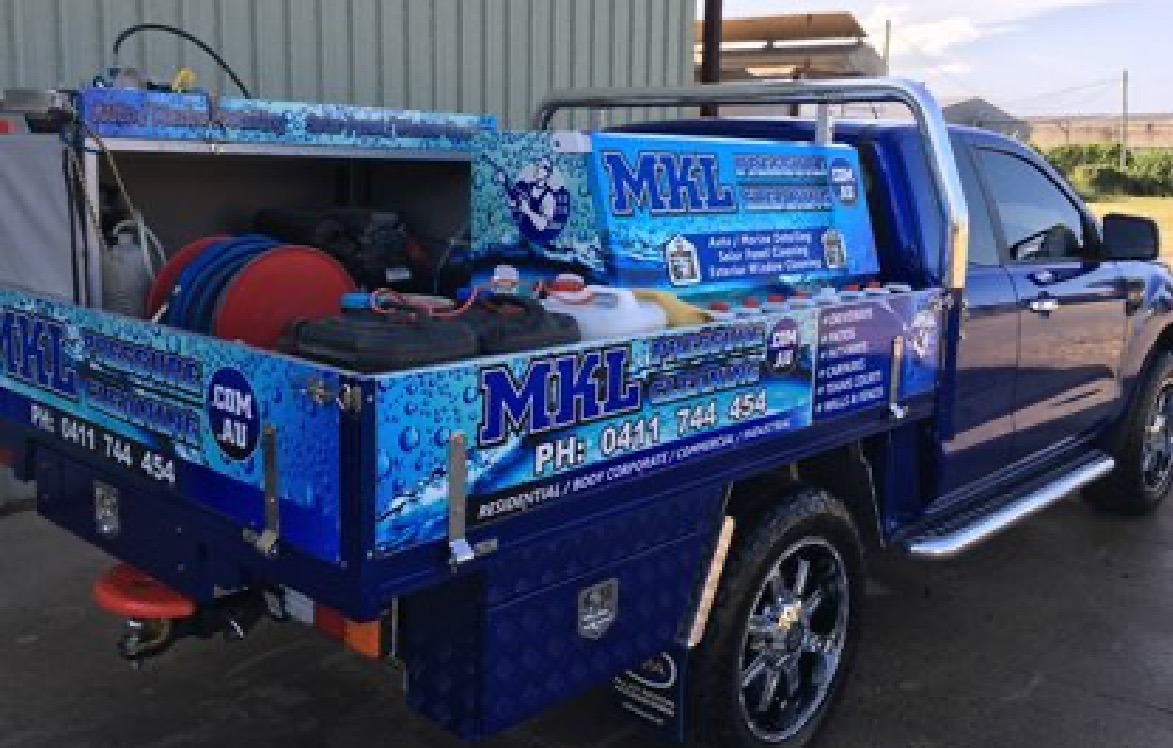MKL Pressure Cleaning truck full of equipment