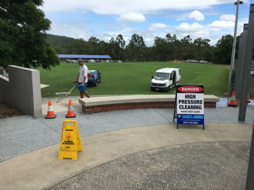 pressure washing school path