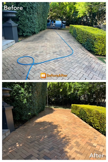 Driveway Cleaning Before and After